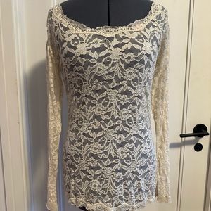 Long-sleeve Lace Blouse